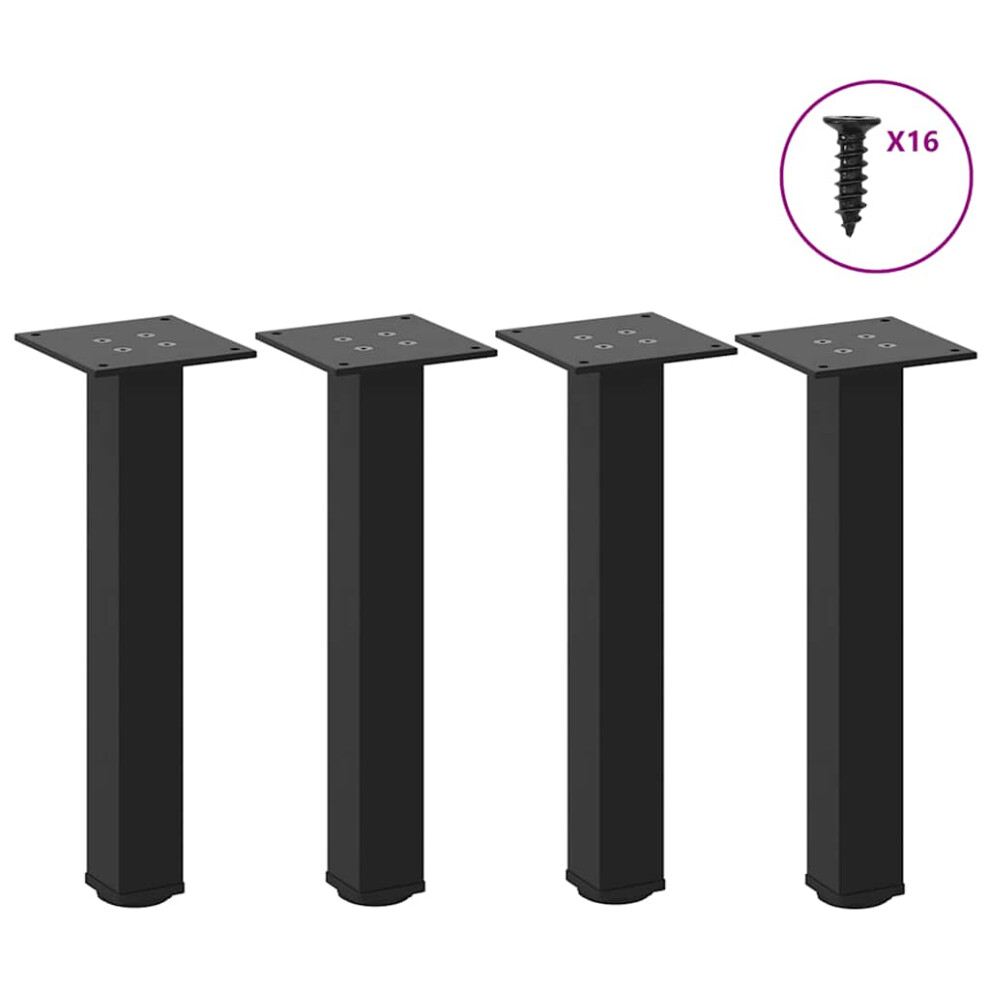 (black, 42-44 cm (40 mm)) vidaXL Coffee Table Legs Desk Legs Furniture Legs Bar Stand DIY 4 pcs Steel