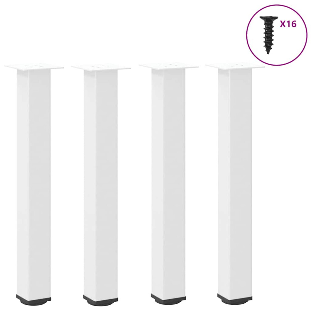 (white, 72-74 Cm (80 mm)) vidaXL Coffee Table Legs Desk Legs Furniture Legs Bar Stand DIY 4 Pcs Steel