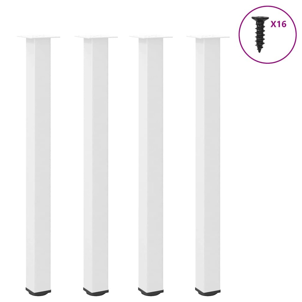 (white, 110-112 Cm (80 mm)) vidaXL Coffee Table Legs Desk Legs Furniture Legs Bar Stand DIY 4 Pcs Steel