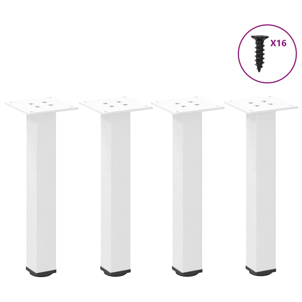 (white, 30-32 cm (40 mm)) vidaXL Coffee Table Legs Desk Legs Furniture Legs Bar Stand DIY 4 pcs Steel