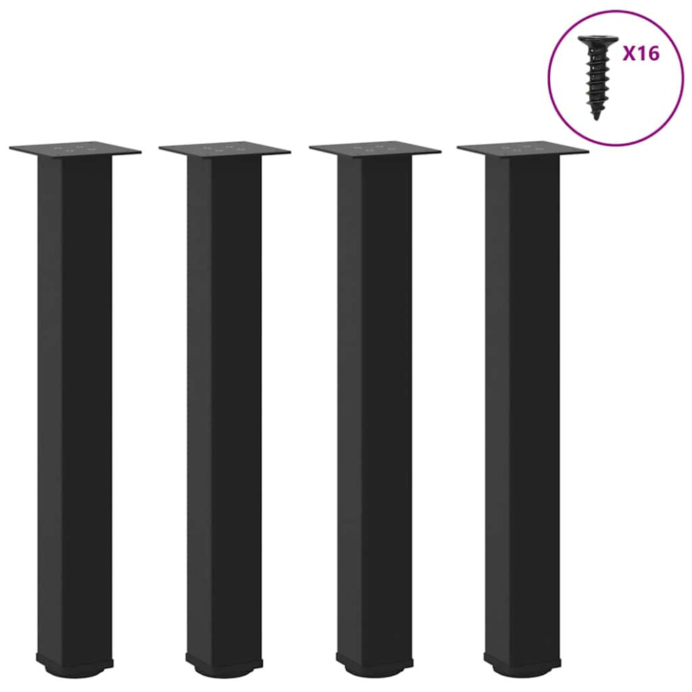 (black, 72-74 Cm (80 mm)) vidaXL Coffee Table Legs Desk Legs Furniture Legs Bar Stand DIY 4 Pcs Steel