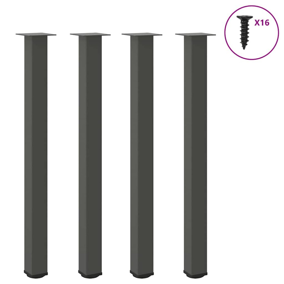 (anthracite, 110-112 Cm (80 mm)) vidaXL Coffee Table Legs Desk Legs Furniture Legs Bar Stand DIY 4 Pcs Steel