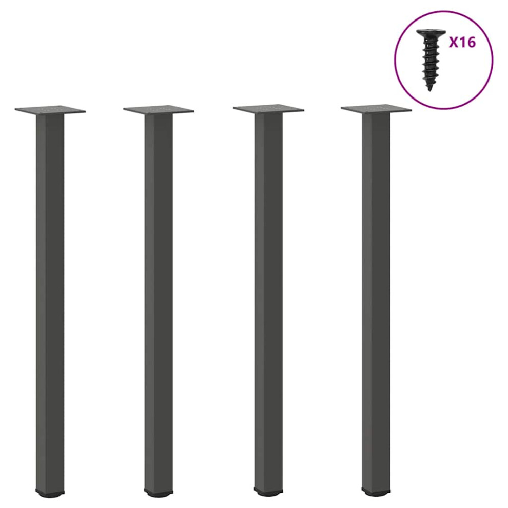 (anthracite, 72-74 cm (40 mm)) vidaXL Coffee Table Legs Desk Legs Furniture Legs Bar Stand DIY 4 pcs Steel