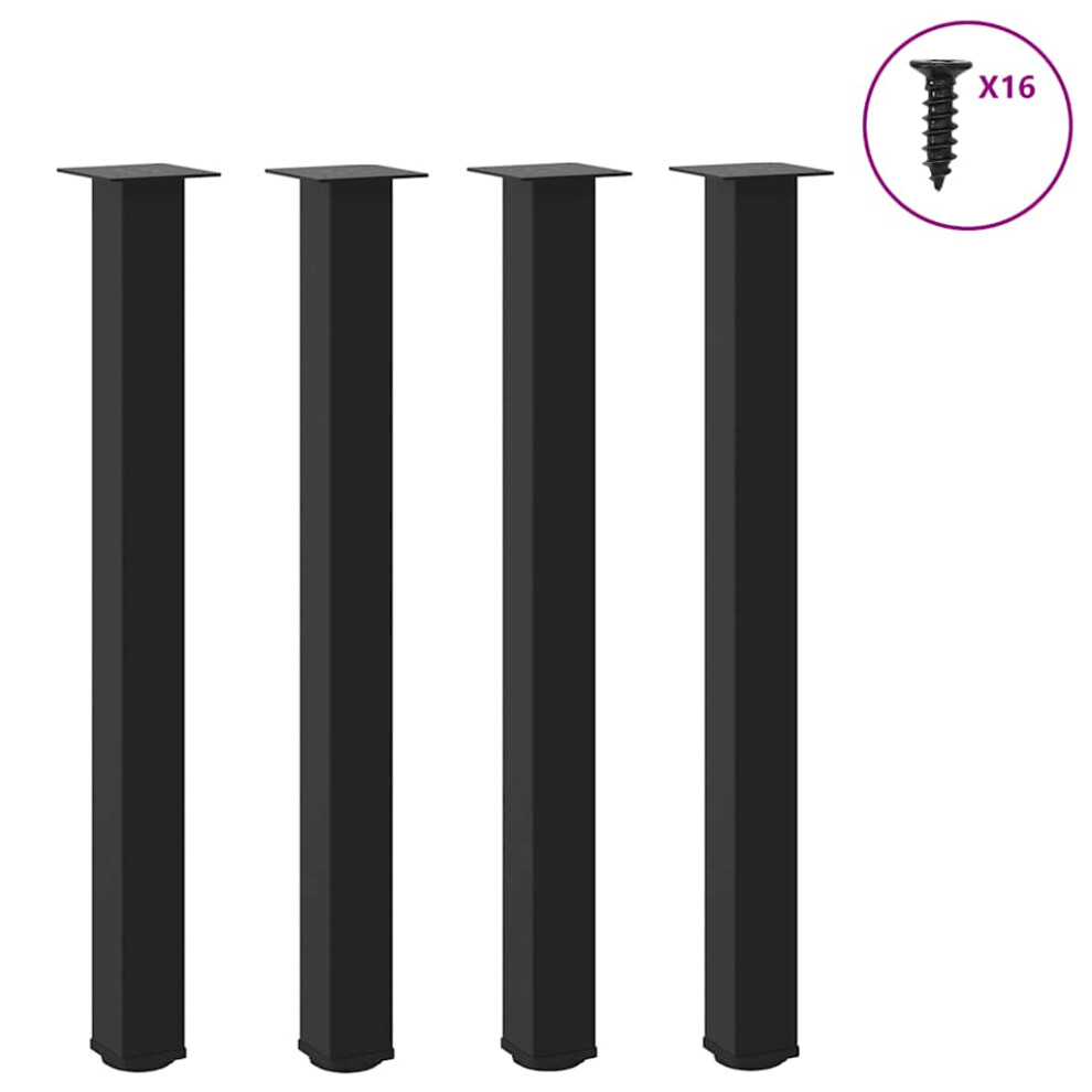 (black, 90-92 Cm (80 mm)) vidaXL Coffee Table Legs Desk Legs Furniture Legs Bar Stand DIY 4 Pcs Steel