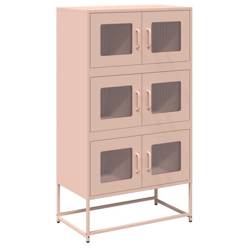 Vidaxl (Pink) Highboard Olive Green 68X39x123 Cm Steel Sideboard Side Cabinet Pink,Green