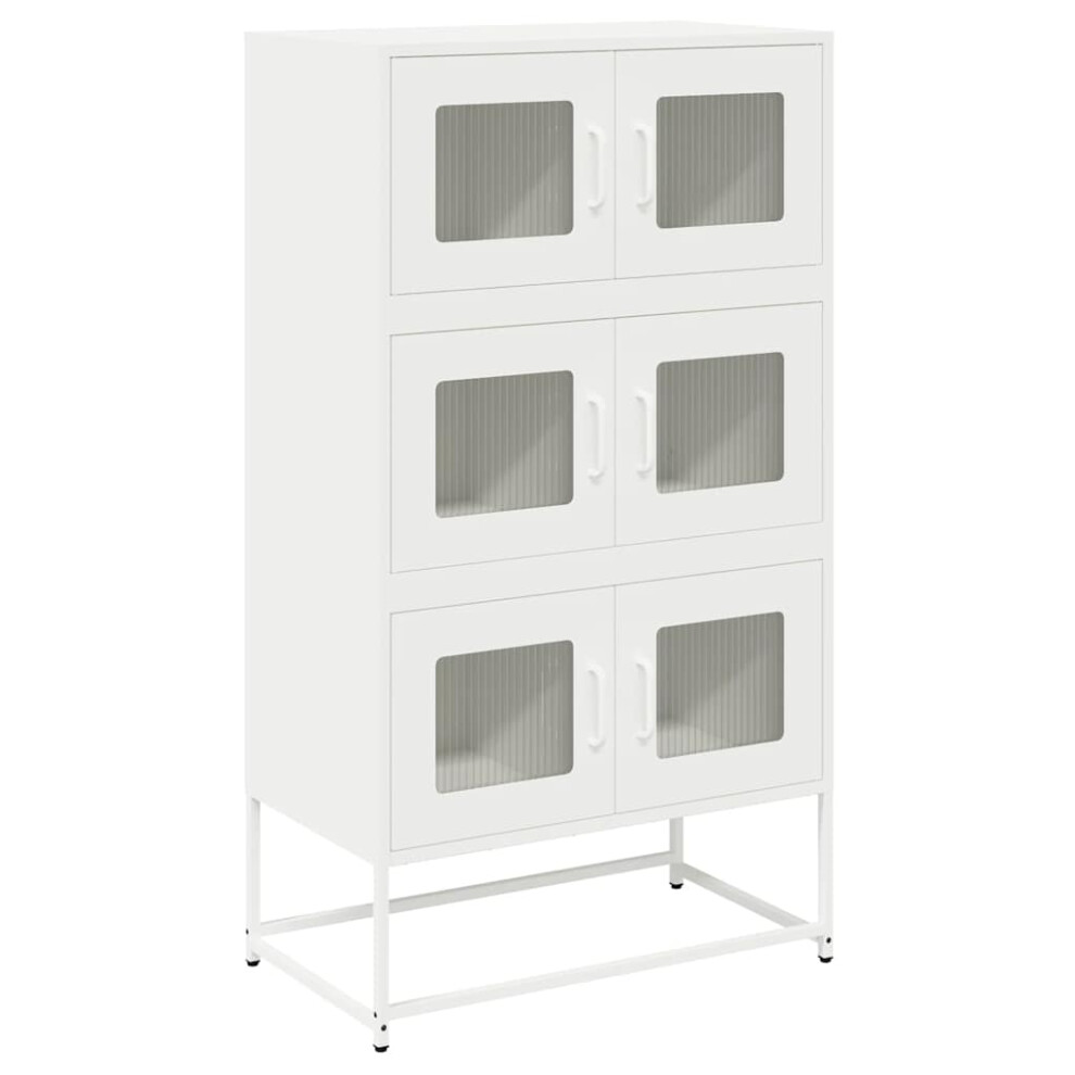 Vidaxl (White) Highboard Olive Green 68X39x123 Cm Steel Sideboard Side Cabinet