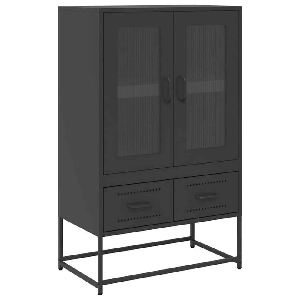 (black) vidaXL Highboard Pink 68x39x111.5 Cm Steel Sideboard Side Cabinet