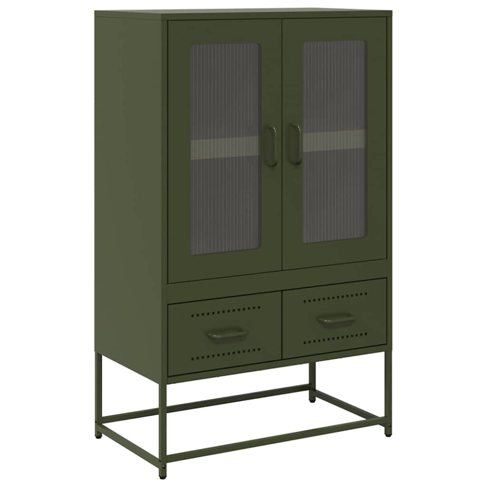 (olive green) vidaXL Highboard Pink 68x39x111.5 cm Steel sideboard side cabinet