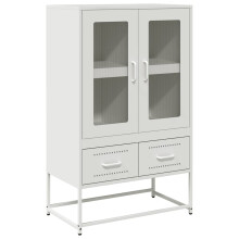 (white) vidaXL Highboard Pink 68x39x111.5 cm Steel sideboard side cabinet