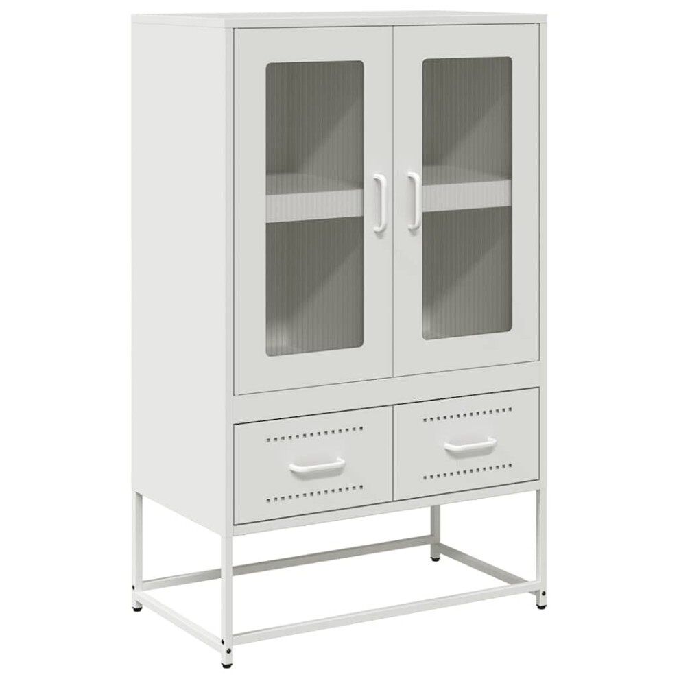 Vidaxl (White) Highboard Pink 68X39x111.5 Cm Steel Sideboard Side Cabinet