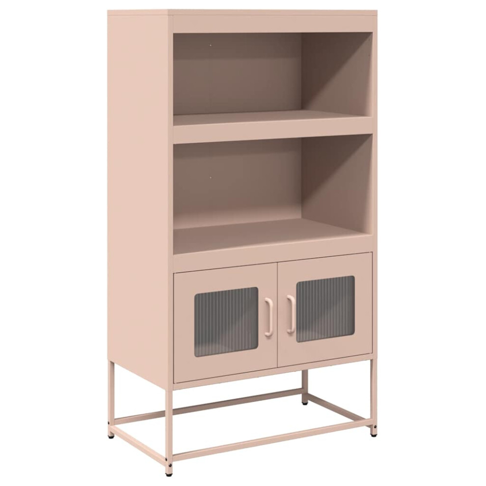 (pink) vidaXL Highboard Black 68x39x123 cm Steel sideboard side cabinet