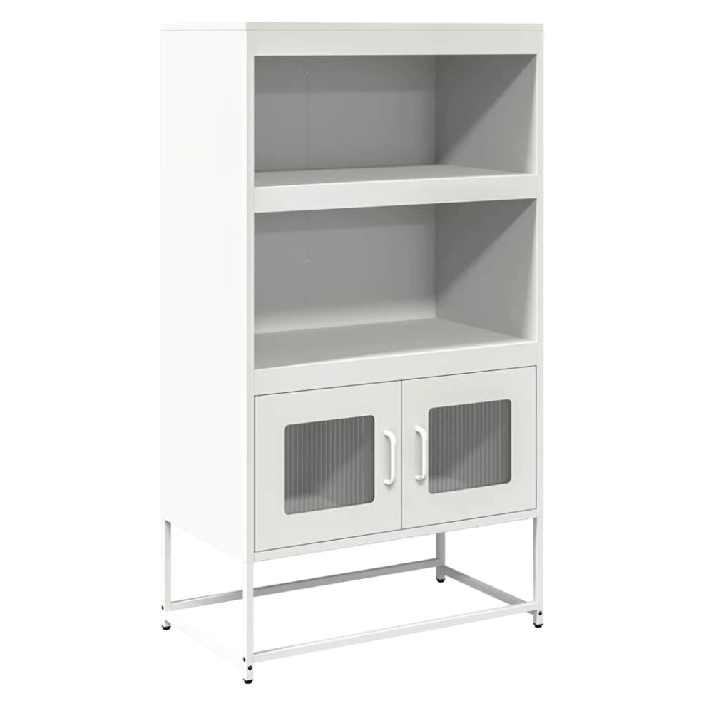 Vidaxl (White) Highboard Black 68X39x123 Cm Steel Sideboard Side Cabinet