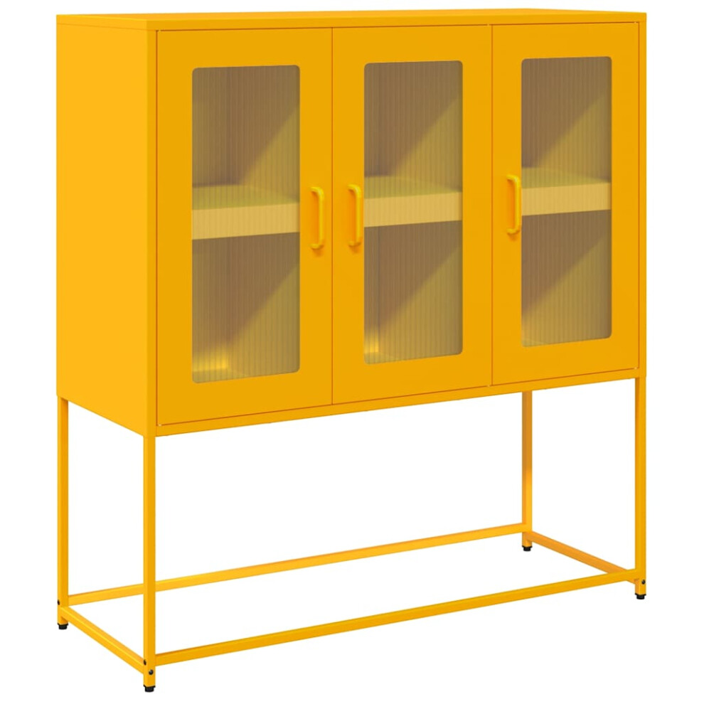 (mustard yellow) vidaXL Sideboard Black 100.5x39x107 cm Cold-rolled Steel storage cabinet