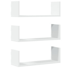 (white, 58 x 18 x 18 cm) vidaXL Wall Shelves Wall Storage Shelf Floating Shelf 3 pcs Engineered Wood