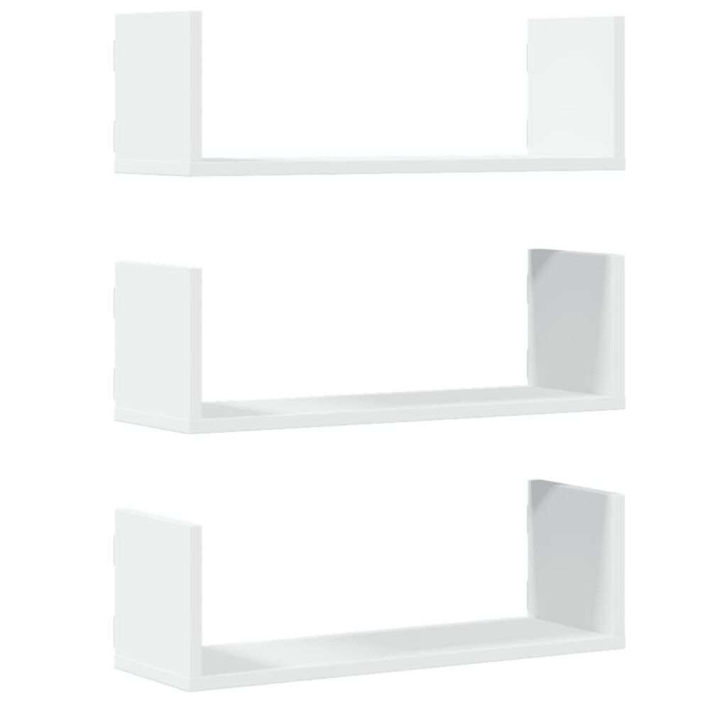 Vidaxl (White, 58 X 18 X 18 Cm) Wall Shelves Wall Storage Shelf Floating Shelf 3 Pcs Engineered Wood