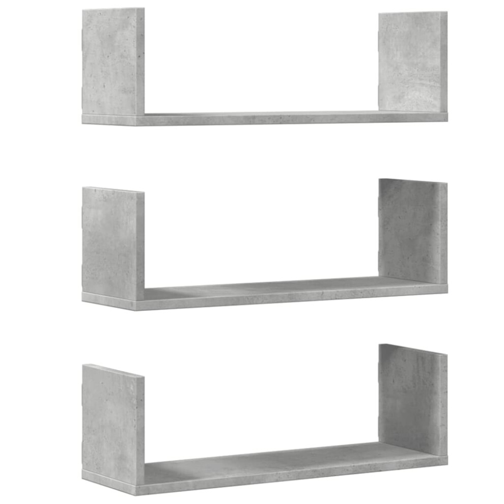 Vidaxl (Concrete Grey, 58 X 18 X 18 Cm) Wall Shelves Wall Storage Shelf Floating Shelf 3 Pcs Engineered Wood