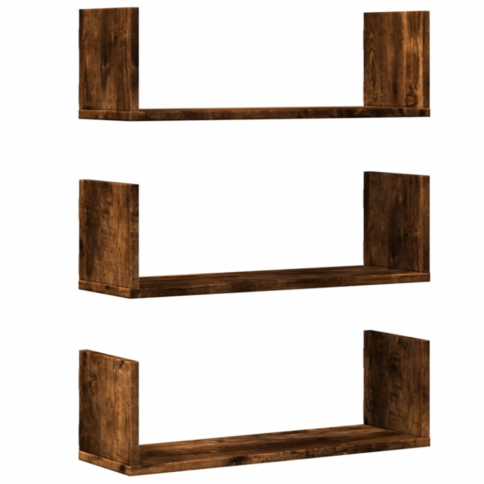 VIDAXL - Floating Wall Shelf - 58 x 18 x 18cm - Brown - Wood - Image 2