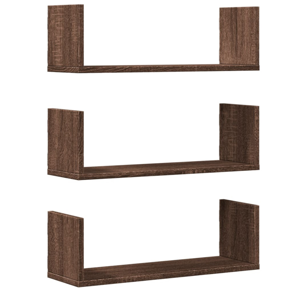 (brown oak, 58 x 18 x 18 cm) vidaXL Wall Shelves Wall Storage Shelf Floating Shelf 3 pcs Engineered Wood-image-OPC-PFW7TDB-NEW
