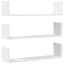 (white, 80 x 18 x 18 cm) vidaXL Wall Shelves Wall Storage Shelf Floating Shelf 3 pcs Engineered Wood