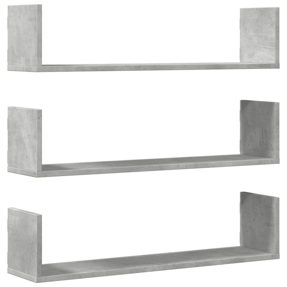 (concrete grey, 80 x 18 x 18 cm) vidaXL Wall Shelves Wall Storage Shelf Floating Shelf 3 pcs Engineered Wood