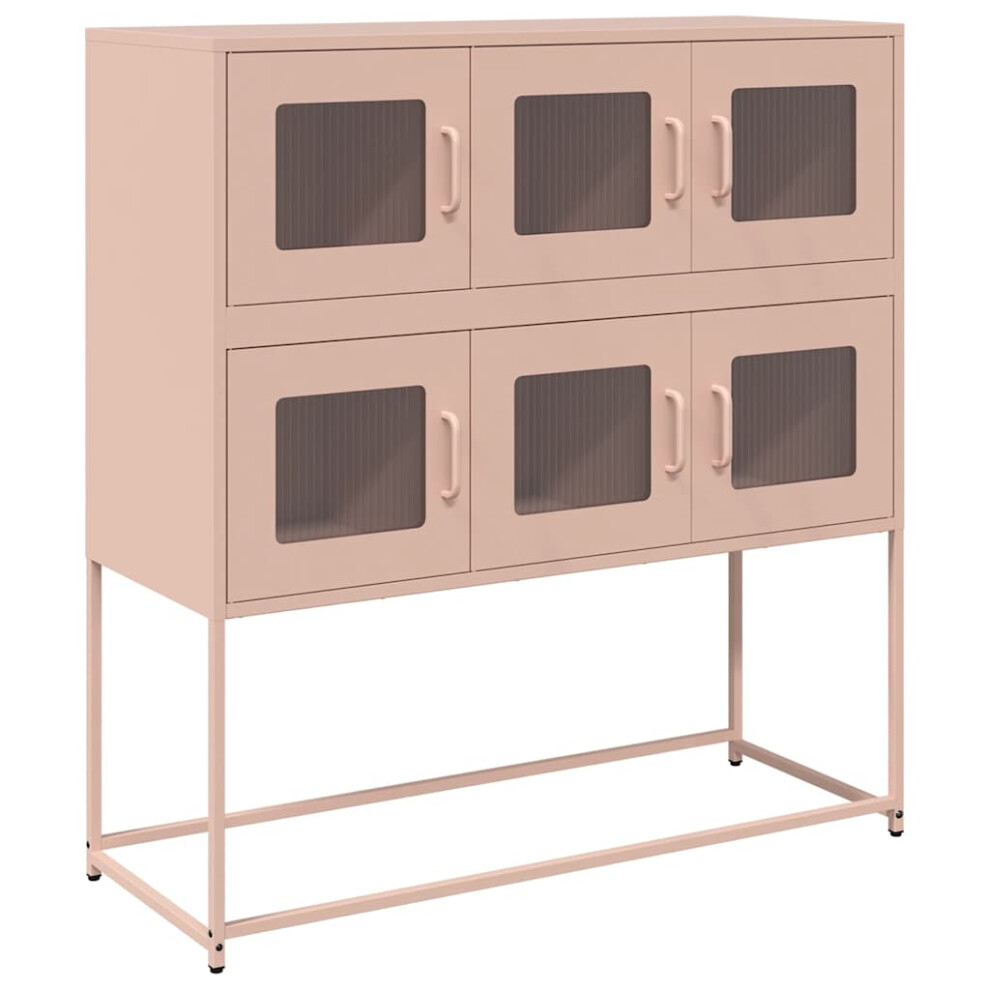 (pink) vidaXL Sideboard White 100.5x39x107 cm Cold-rolled Steel storage cabinet