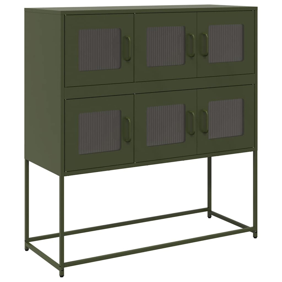 (olive green) vidaXL Sideboard White 100.5x39x107 Cm Cold-rolled Steel Storage Cabinet