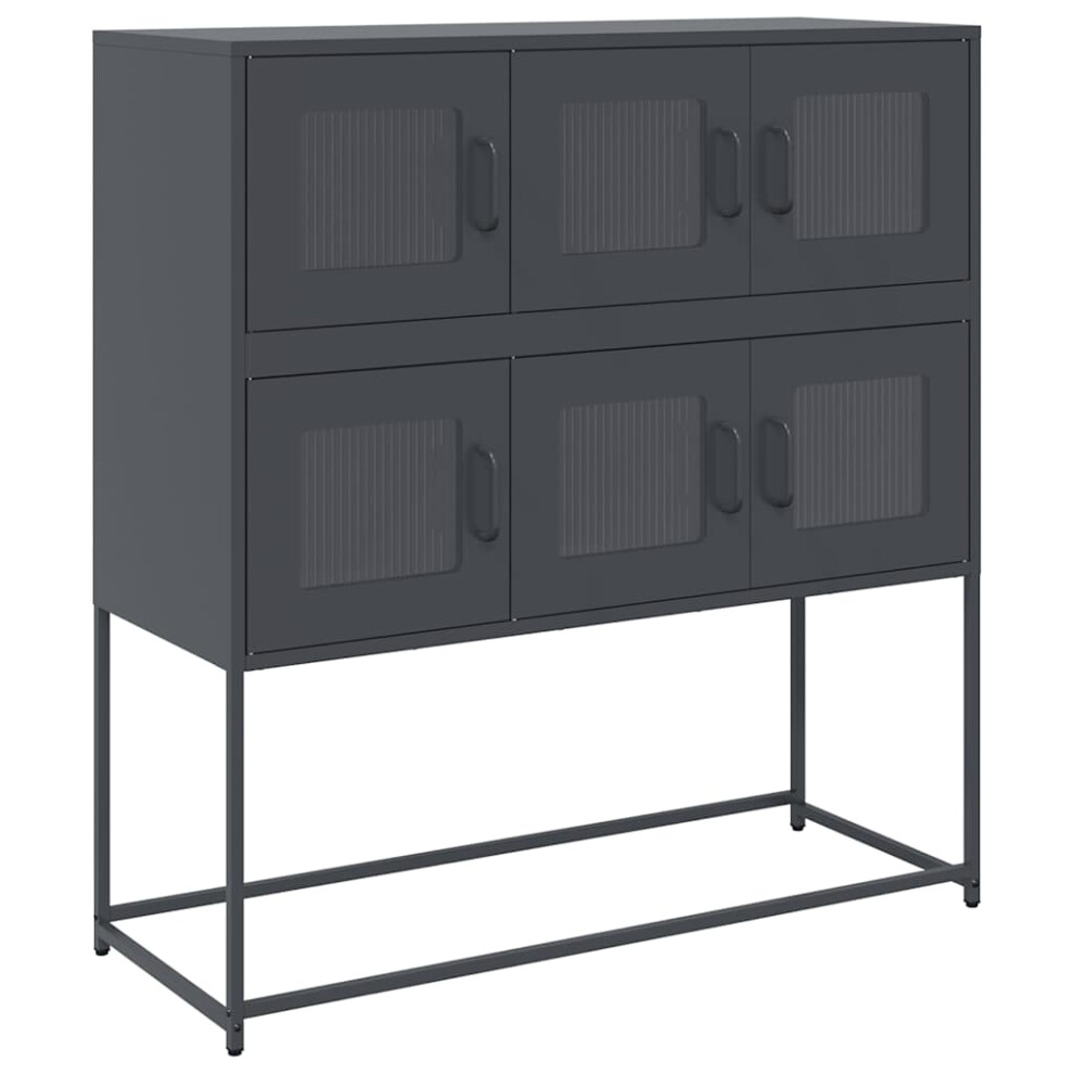 VIDAXL Sideboard Cold-rolled Steel - Black - Image 2