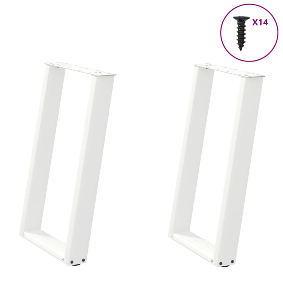 (white, 60 x (72-73) cm) vidaXL Console Table Legs U-Shaped Desk Legs Metal Bar Stand DIY 2 pcs Steel