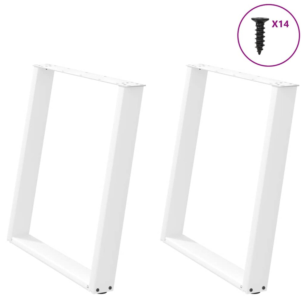 (white, 70 x (72-73) cm) vidaXL Console Table Legs U-Shaped Desk Legs Metal Bar Stand DIY 2 pcs Steel