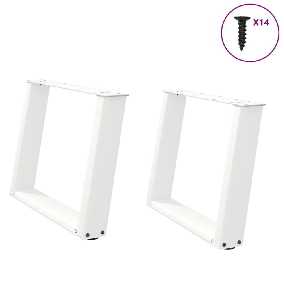 (white, 70 x (42-43) cm) vidaXL Console Table Legs U-Shaped Desk Legs Metal Bar Stand DIY 2 pcs Steel