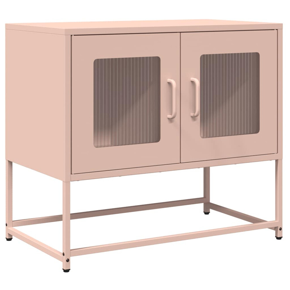 Vidaxl (Pink, 68 Cm) Tv Cabinet White 68X39x60.5 Cm Cold-Rolled Steel Tv Stand Tv Sideboard