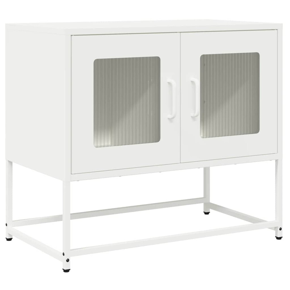 Vidaxl (White, 68 Cm) Tv Cabinet White 68X39x60.5 Cm Cold-Rolled Steel Tv Stand Tv Sideboard