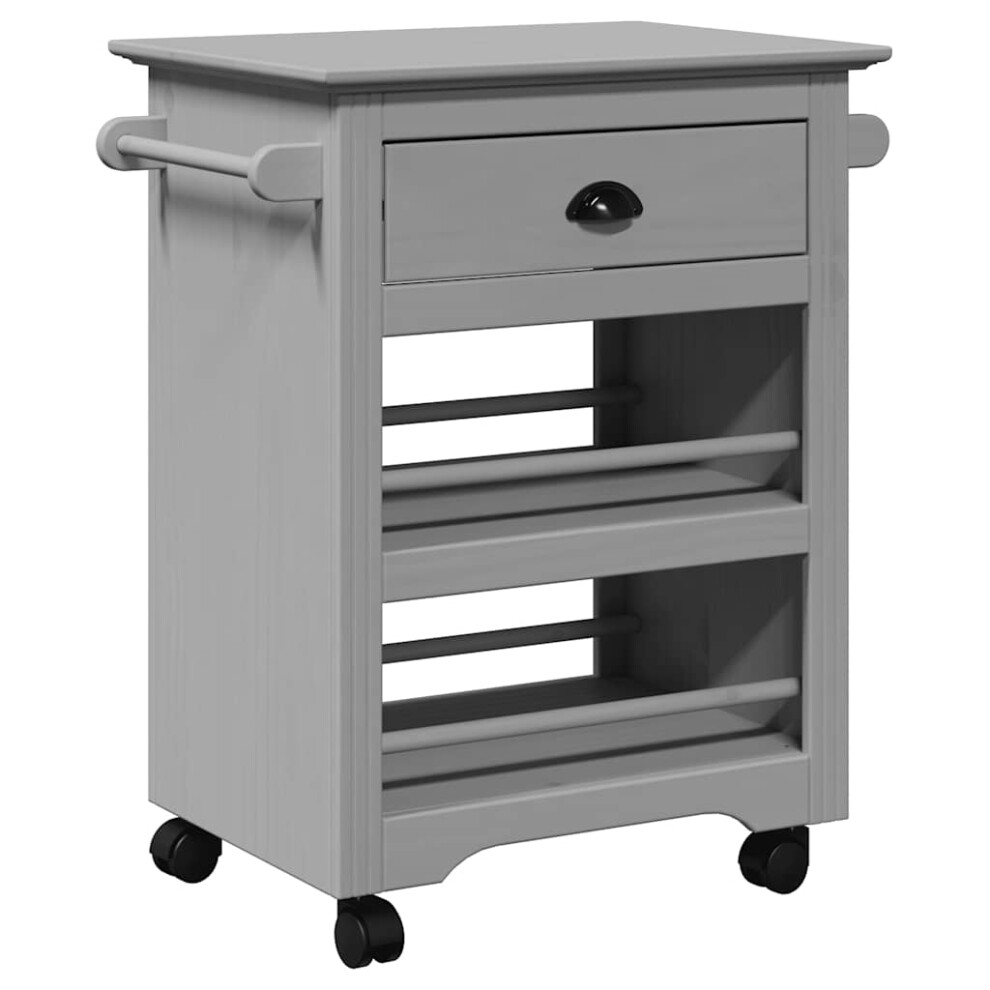 (grey) vidaXL Kitchen Trolley BODO White 67.5x45x80 Cm Vegetable Trolley Trolley