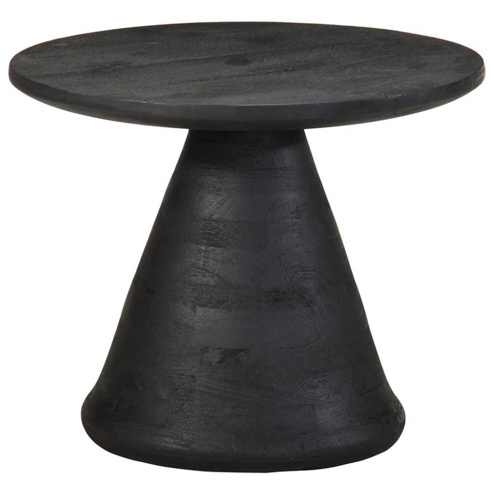 (black) vidaXL Side Table Black Ã50x40 cm Solid Wood Mango end table sofa side table