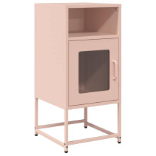 (pink) vidaXL Bedside Cabinet Black 36x39x78 cm Cold-rolled Steel bedside table