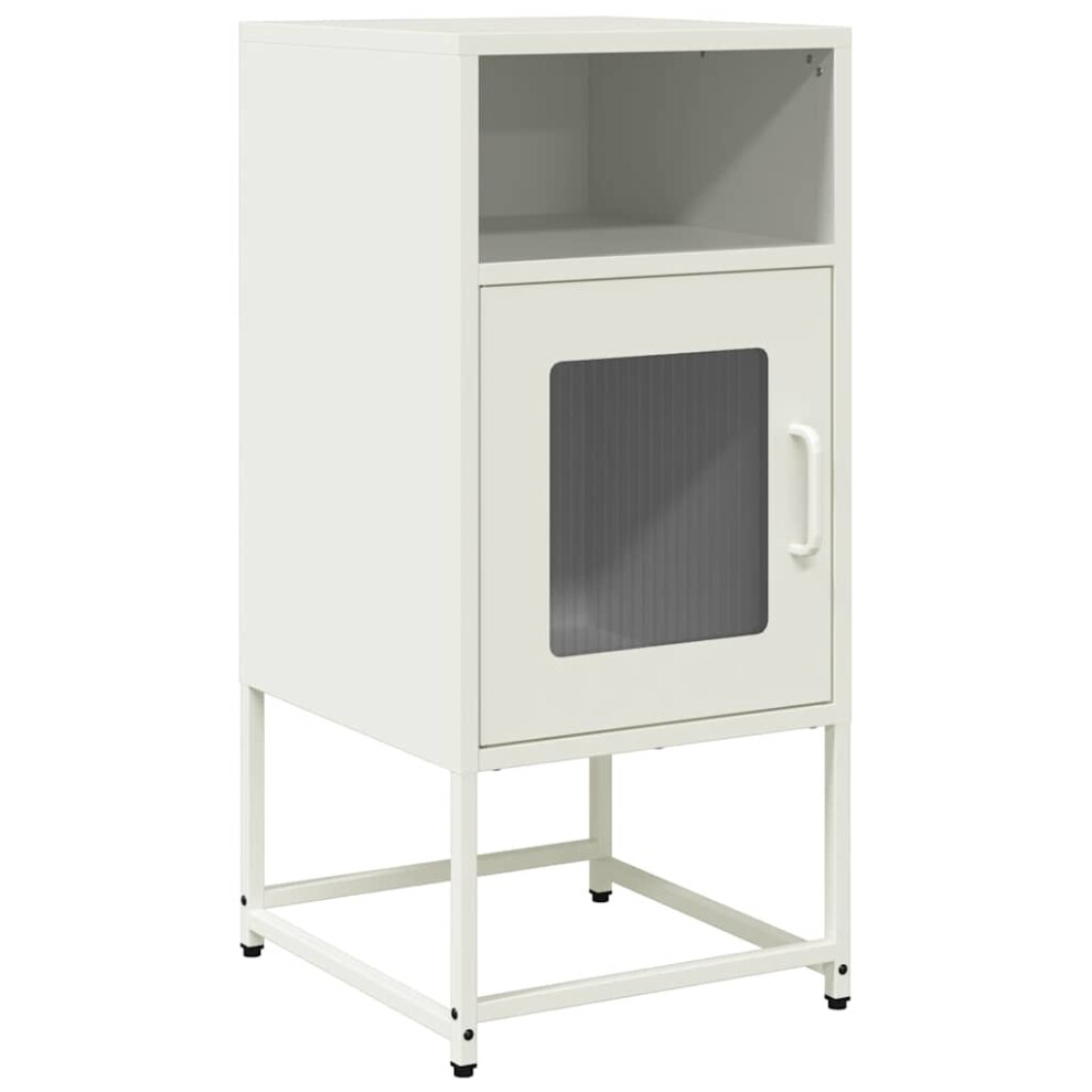 (white) vidaXL Bedside Cabinet Black 36x39x78 cm Cold-rolled Steel bedside table