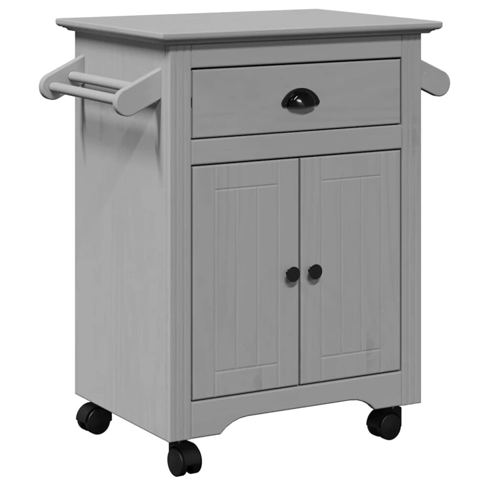 (grey) vidaXL Kitchen Trolley Rolling Cart Serving Trolley Bar Cart Serving Trolley