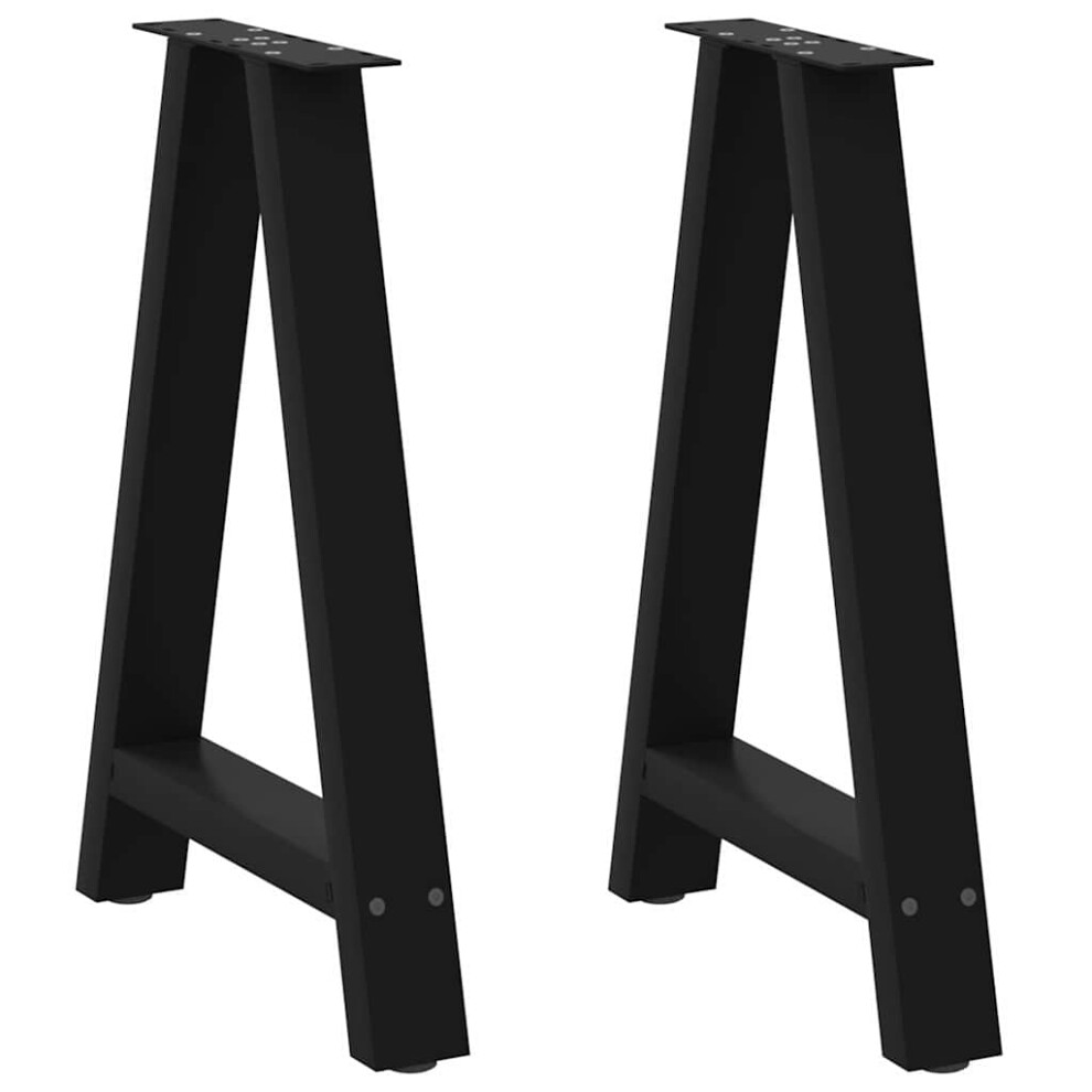 (black, 50 X (72-73) cm) vidaXL Coffee Table Legs A-Shaped Desk Legs Metal Bar Stand DIY 2 Pcs Steel