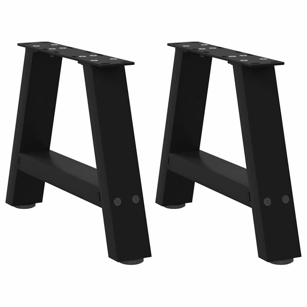 (black, 30 x (30-31) cm) vidaXL Coffee Table Legs A-Shaped Desk Legs Metal Bar Stand DIY 2 pcs Steel