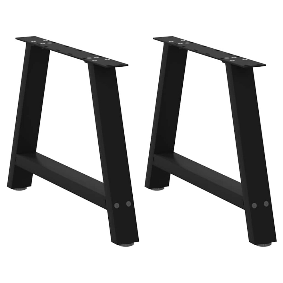 (black, 60 X (42-43) cm) vidaXL Coffee Table Legs A-Shaped Desk Legs Metal Bar Stand DIY 2 Pcs Steel