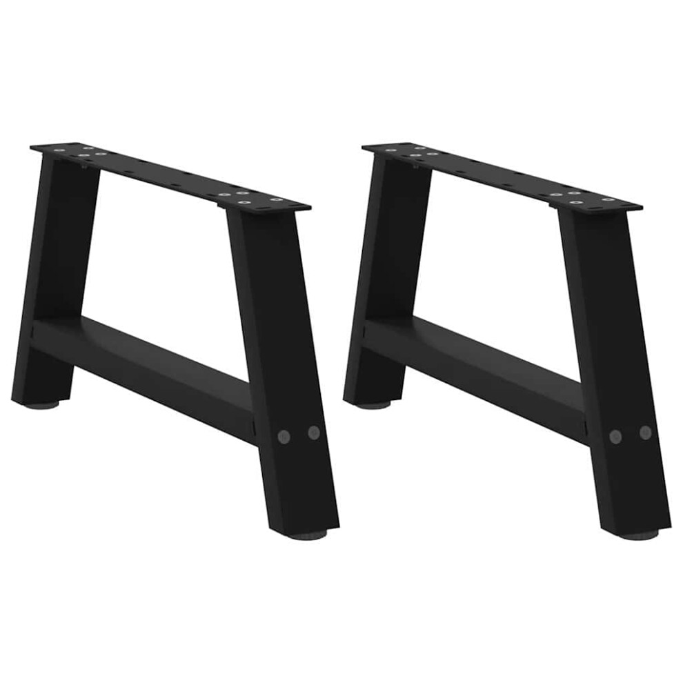 (black, 60 X (30-31) cm) vidaXL Coffee Table Legs A-Shaped Desk Legs Metal Bar Stand DIY 2 Pcs Steel