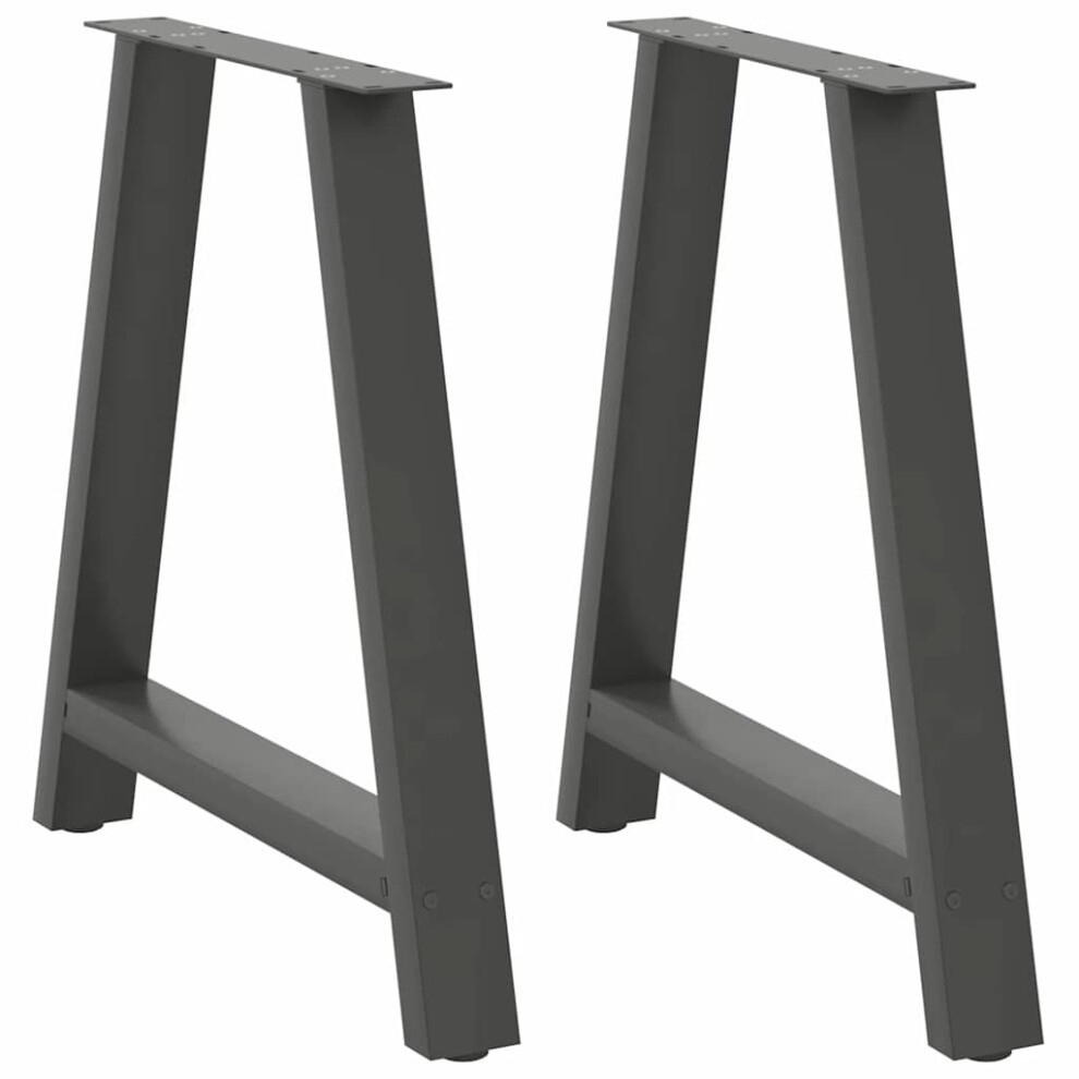 (anthracite, 70 x (72-73) cm) vidaXL Coffee Table Legs A-Shaped Desk Legs Metal Bar Stand DIY 2 pcs Steel