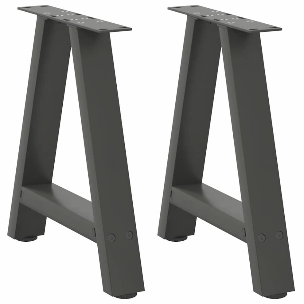 (anthracite, 38 x (42-43) cm) vidaXL Coffee Table Legs A-Shaped Desk Legs Metal Bar Stand DIY 2 pcs Steel