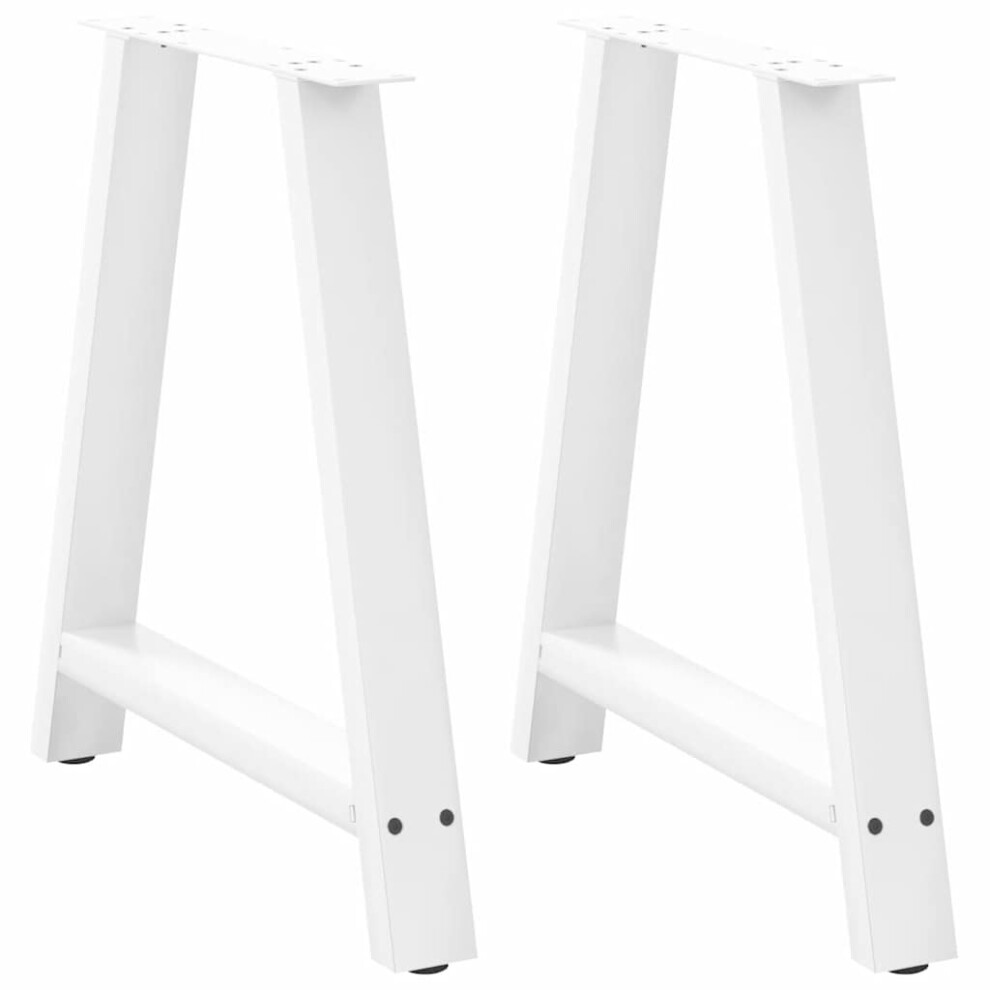 (white, 70 x (72-73) cm) vidaXL Coffee Table Legs A-Shaped Desk Legs Metal Bar Stand DIY 2 pcs Steel