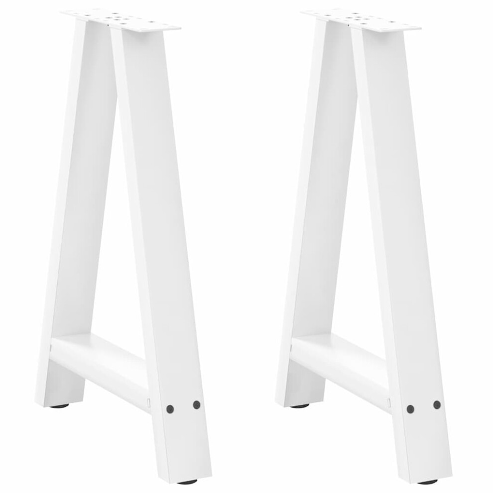 (white, 50 x (72-73) cm) vidaXL Coffee Table Legs A-Shaped Desk Legs Metal Bar Stand DIY 2 pcs Steel