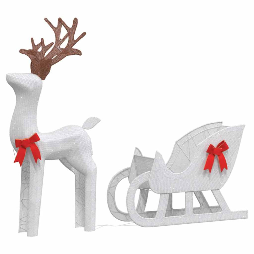 (cold white) vidaXL Christmas Decoration Reindeer and Sleigh Christmas Ornament 100 LEDs