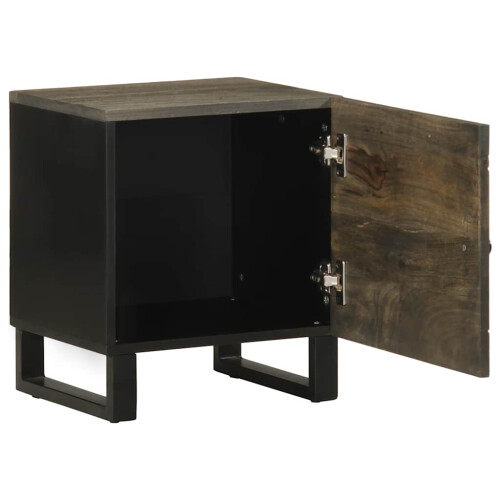 VidaXL (2 pcs) vidaXL Bedside Cabinet Nightstand Bed Side Cabinet Black Solid Wood Mango 2
