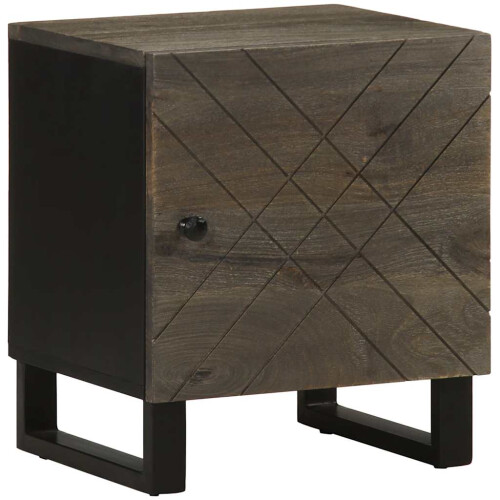 VidaXL (1 pcs) vidaXL Bedside Cabinet Nightstand Bed Side Cabinet Black Solid Wood Mango