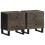 VidaXL (2 pcs) vidaXL Bedside Cabinets 2 pcs Black 40x33x46 cm Solid Wood Mango bedside table 1