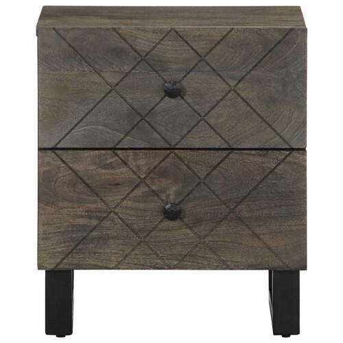VidaXL (1 pcs) vidaXL Bedside Cabinets 2 pcs Black 40x33x46 cm Solid Wood Mango bedside table 2